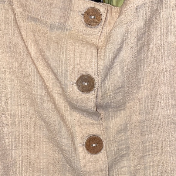 NWT!! Roxy Women's Ocean Groove Button Front Cropped Tank Ivory Cream - Picture 8 of 10